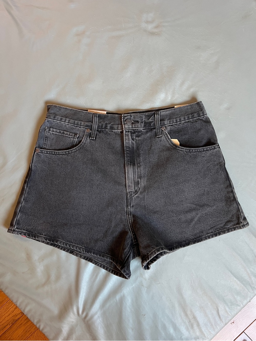 Levi's Black High-Rise Denim Mom Shorts 32